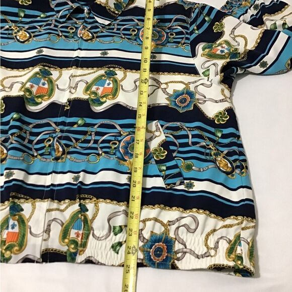 Alfred Dunner Vintage Full Zip Equestrian Print Bomber Style Jacket Size 14 - Picture 9 of 9